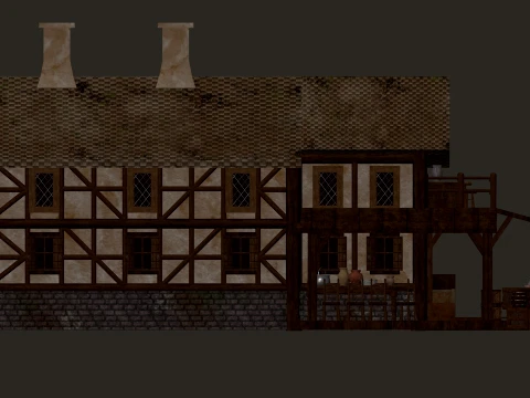 Taverne m&eacute;di&eacute;vale PBR 4K Modèle 3D