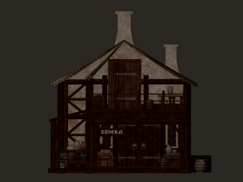 Medieval Tavern PBR 4K 3D Model