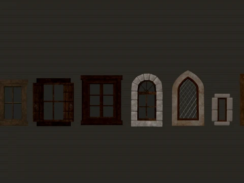 Paket Windows Abad Pertengahan 4K PBR Model 3D