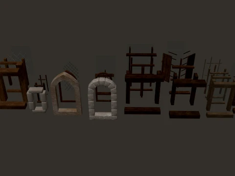Medieval Windows Pack 4K PBR 3D Model