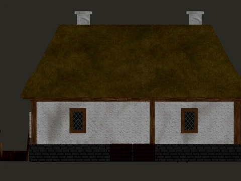 Medieval Village Great Limestone House 1-Story PBR 4K 3D Model