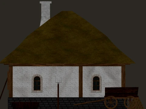 Medieval Village Great Limestone House 1-Story PBR 4K 3D Model