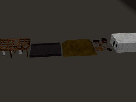 Medieval Village Great Limestone House 1-Story PBR 4K 3D Model