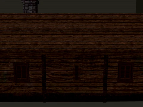 Vila Medieval Grande Casa de Madeira de 1 Andar PBR 4K Modelo 3D