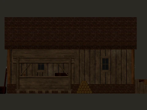 Medieval Village Small Wooden House 1-Story PBR 4K 3D Model