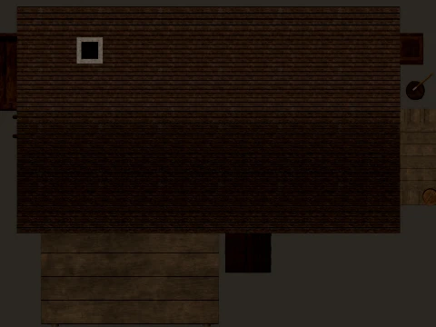 Medieval Village Small Wooden House 1-Story PBR 4K 3D Model