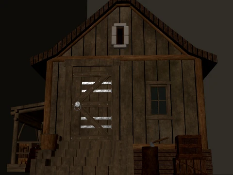 Medieval Village Small Wooden House 1-Story PBR 4K 3D Model