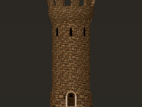 Tower Round Medium PBR 1-2-4K 3D Model