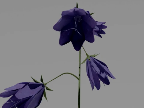 Detailed Bluebell Flower 3D Vegetation 3D Model