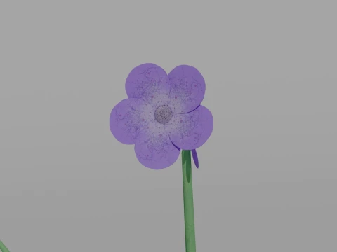 Detailed Violet Flower 3D Vegetation 3D Model