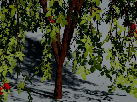Realistic Rosehip Bush 3D Vegetation 3D Model