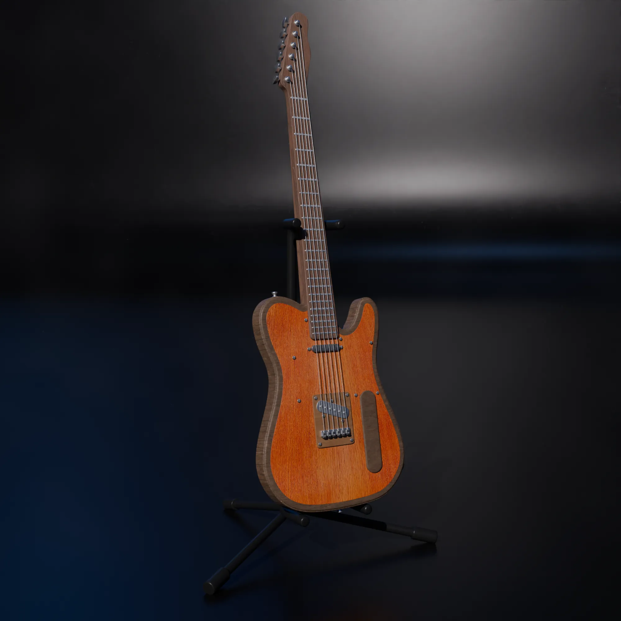 Electric guitar 3D Model .c4d .max .obj .3ds .fbx .stl .blend