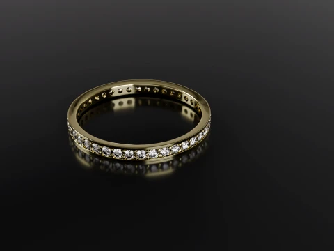 Multi-Band Diamond Ring 3D Print Model STL Jewelry CAD 3D Print Model
