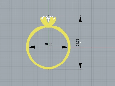 Diamond Ring printable model 3D Print Model