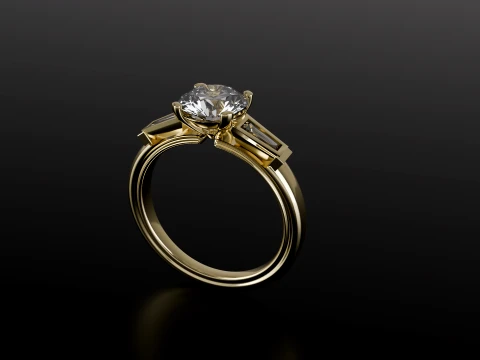 Diamond Ring printable model 3D Print Model