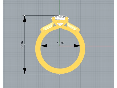 Diamond Ring printable model 3D Print Model
