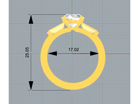 Diamond Ring printable model 3D Print Model