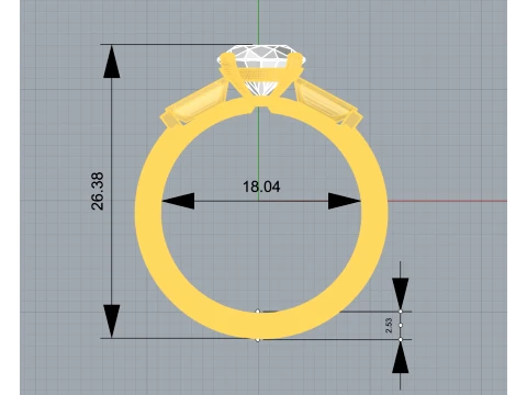 Diamond Ring printable model 3D Print Model