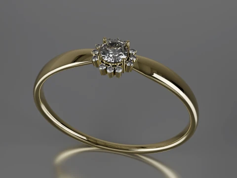 Classic Solitaire Diamond Ring 3D Printable Jewelry CAD Model STL 3DM Sizes 1619 3D Print Model