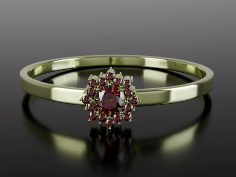 Classic Halo Diamond Engagement Ring 3D Printable STL Pack Ring Sizes 1619 3D Print Model