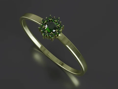 Classic Halo Diamond Engagement Ring 3D Printable STL Pack Ring Sizes 1619 3D Print Model