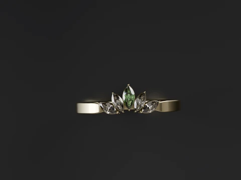 Marquise Diamond Ring 3D Printable Jewelry CAD Model 3D Print Model