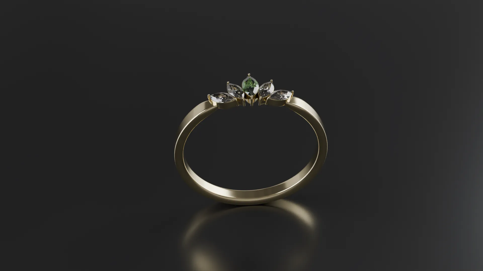 Marquise Diamond Ring 3D Printable Jewelry CAD Model 3D Print Model .c4d .max .obj .3ds .fbx .stl .blend