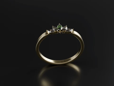 Marquise Diamond Ring 3D Printable Jewelry CAD Model 3D Print Model