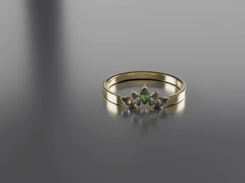 Marquise Diamond Ring 3D Printable Jewelry CAD Model 3D Print Model