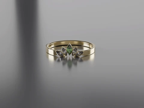 Marquise Diamond Ring 3D Printable Jewelry CAD Model 3D Print Model