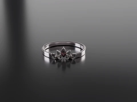 Marquise Diamond Ring 3D Printable Jewelry CAD Model 3D Print Model