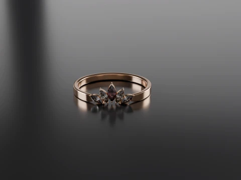 Marquise Diamond Ring 3D Printable Jewelry CAD Model 3D Print Model