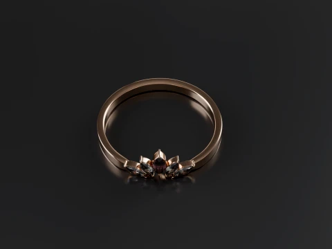 Marquise Diamond Ring 3D Printable Jewelry CAD Model 3D Print Model