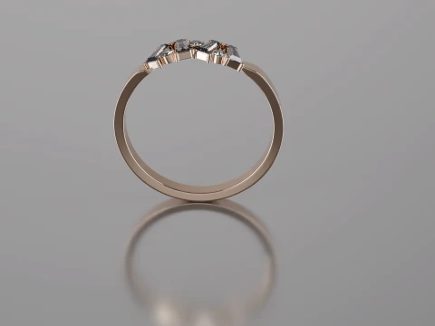 Modern Geometric Baguette Gemstone Ring 3D Printable Jewelry STL Model 3D Print Model