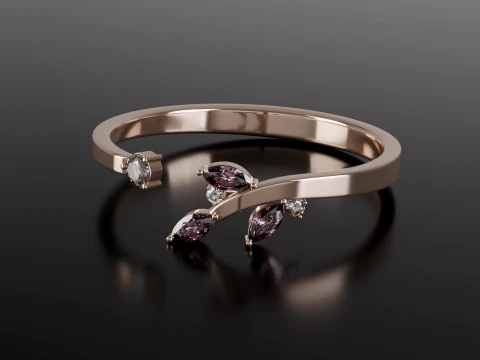Marquise Diamond Ring 3D afdrukbaar sieradenmodel 3D printmodel