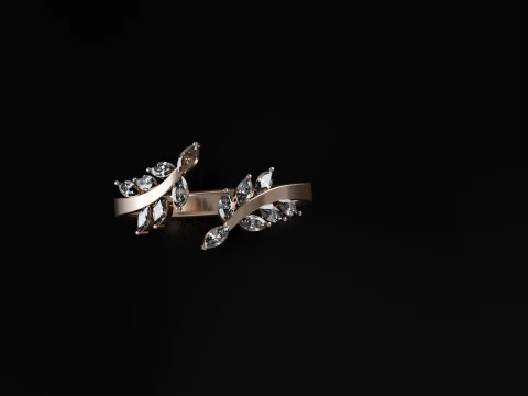 Marquise open floral Ring 3D Printable Jewelry Model 3D Print Model