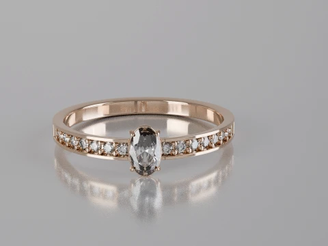 Oval cut Ring 3D Printable Jewelry Model 3D Print Model