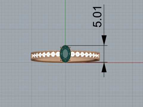 Oval cut Ring 3D Printable Jewelry Model 3D Print Model