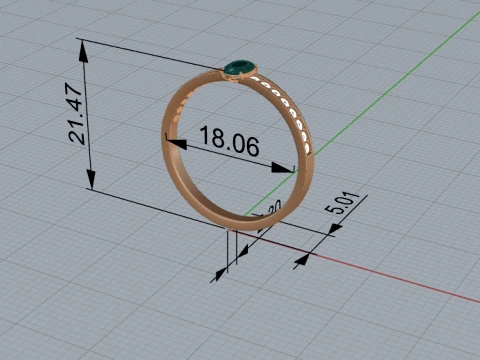 Oval cut Ring 3D Printable Jewelry Model 3D Print Model