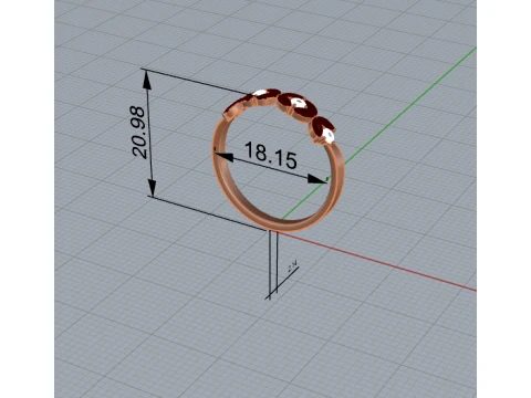 エレガントなマーキス ラウンド ダイヤモンド フローラル リング 3Dプリントモデル