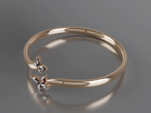 Elegant Marquise Butterfly Ring 3D Print Model