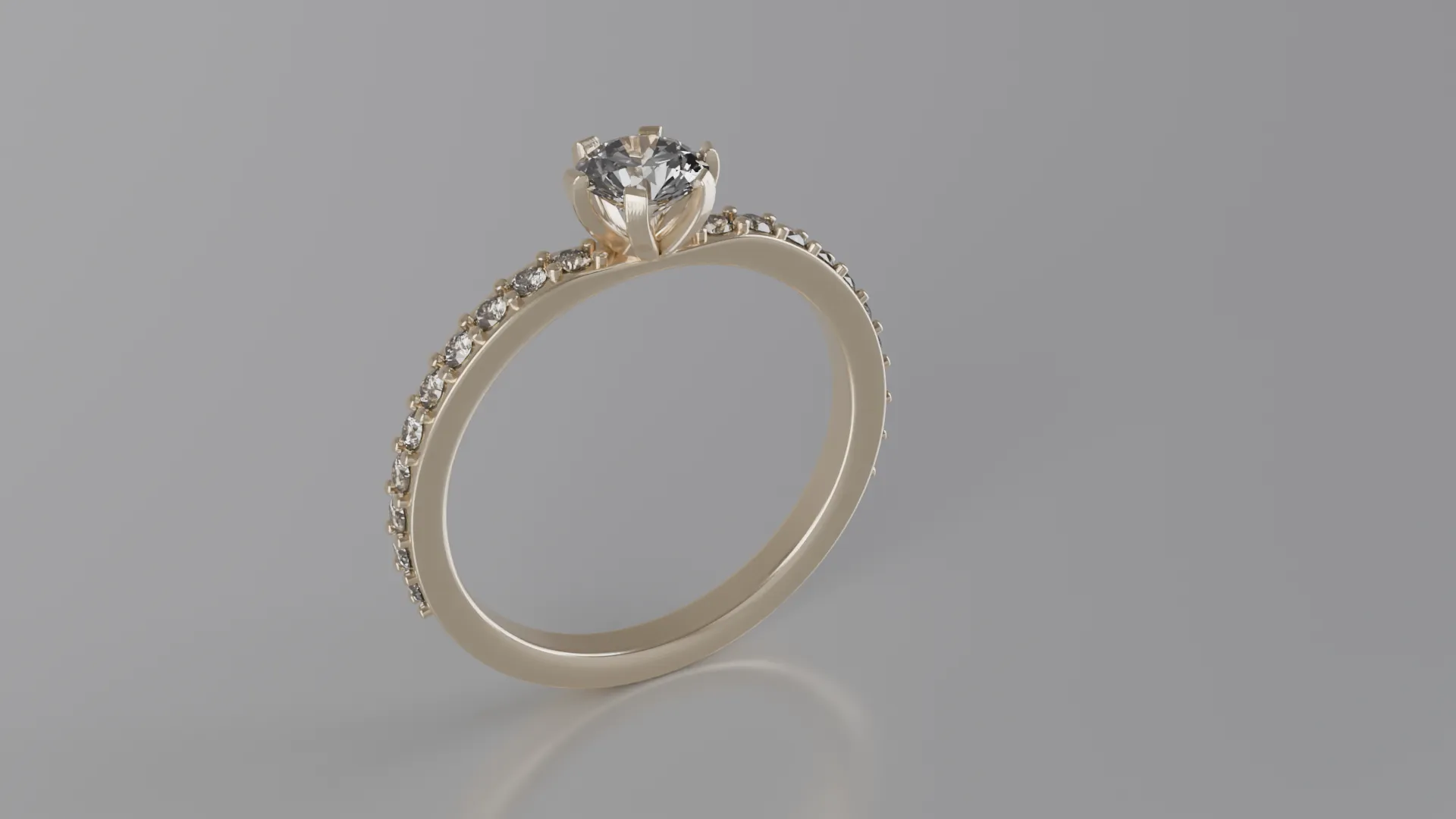 Diamond Cut Solitaire Ring 3D Print Model .c4d .max .obj .3ds .fbx .stl .blend 
