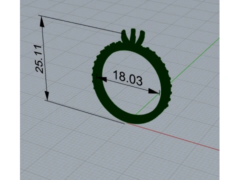 Diamond Cut Solitaire Ring 3D Print Model