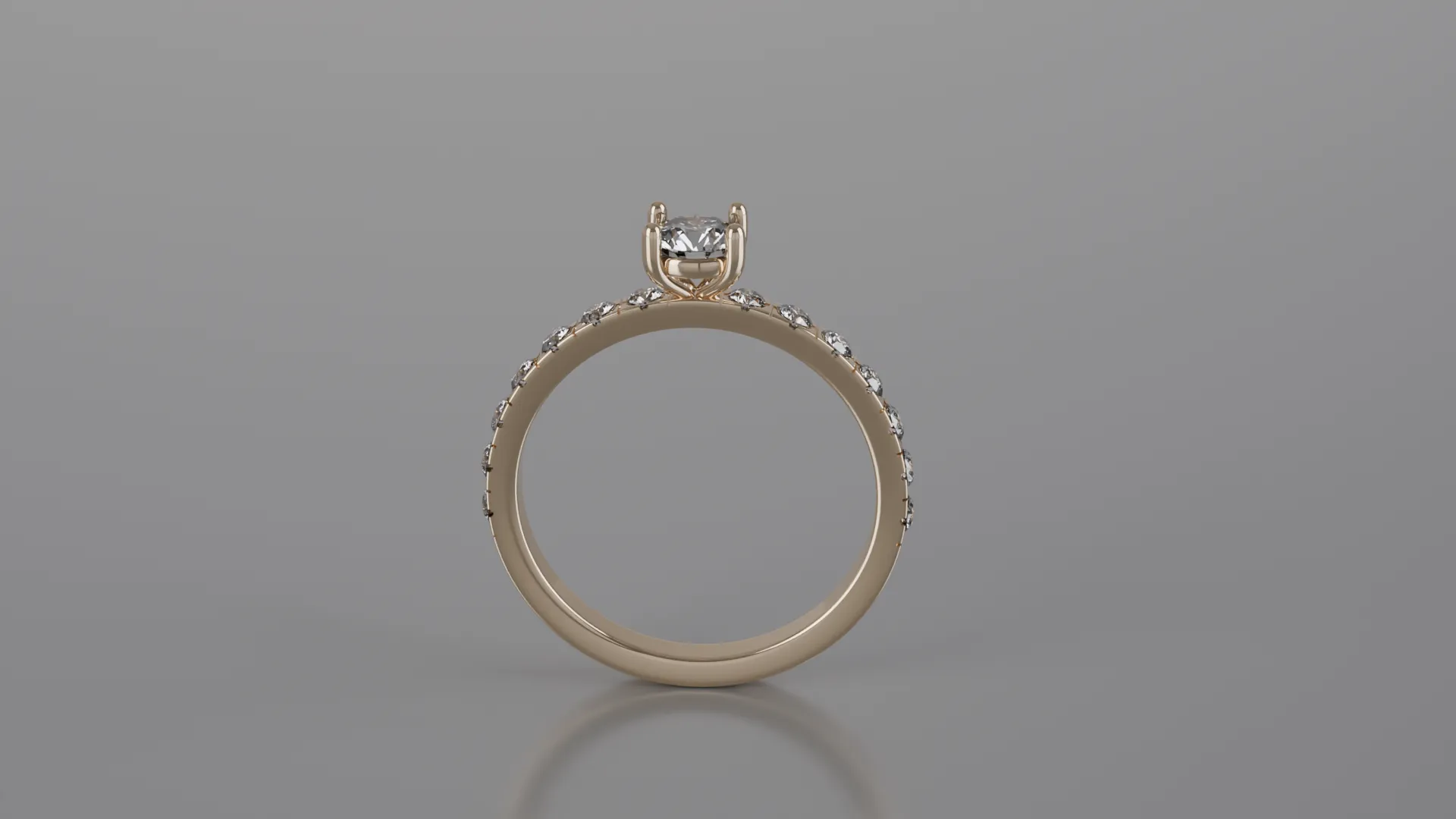 Diamond Cut Solitaire Ring 3D Print Model .c4d .max .obj .3ds .fbx .stl .blend 