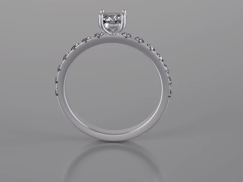 Diamond Cut Solitaire Ring 3D Print Model