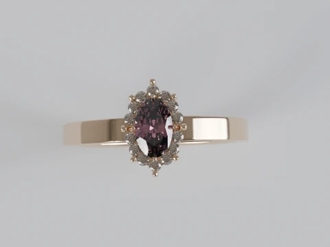 Anillo de compromiso con halo ovalado Modelo de impresión 3D