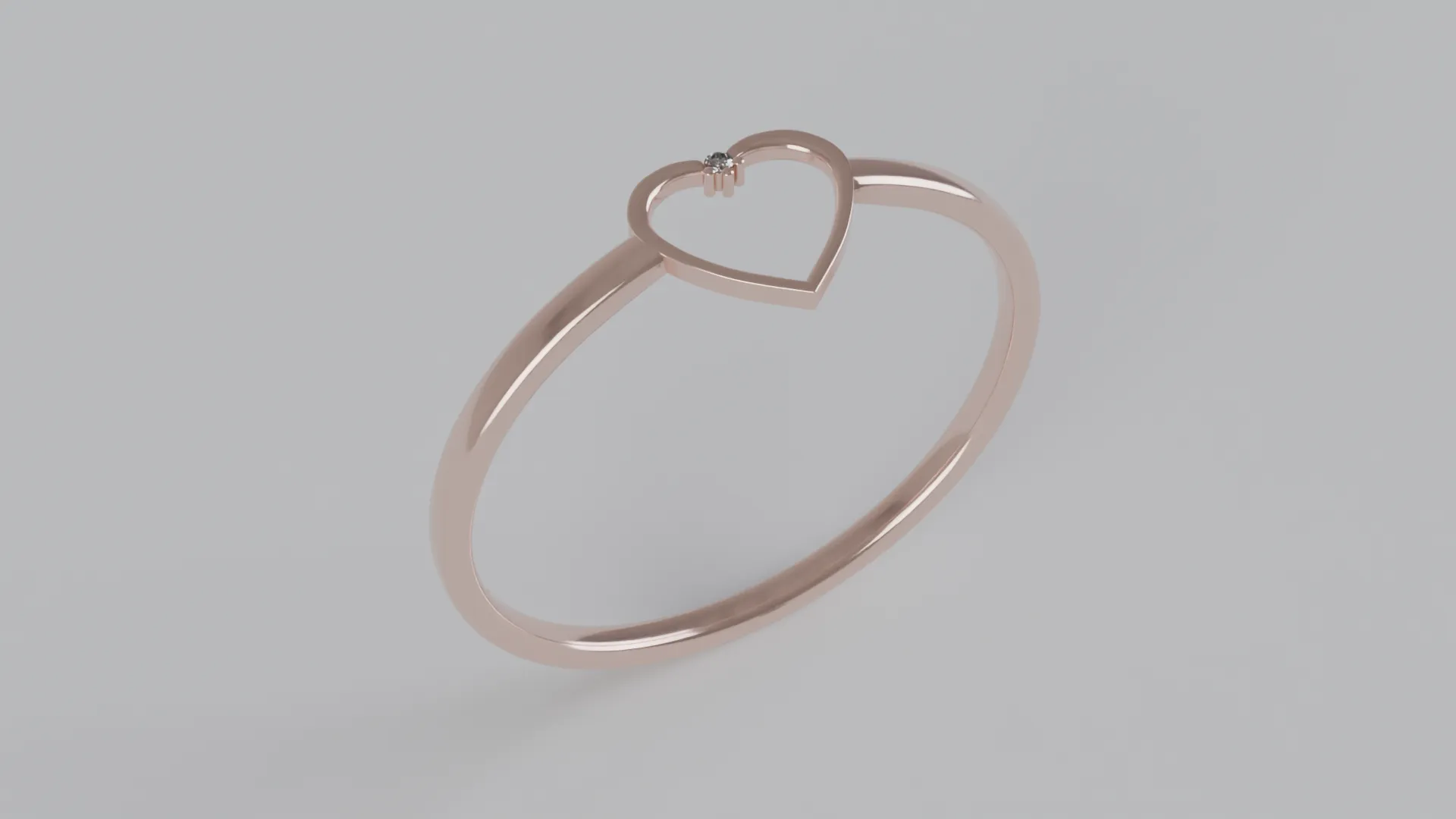 Heart shaped diamond Ring 3D Print Model .c4d .max .obj .3ds .fbx .stl .blend