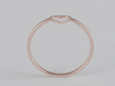 Heart shaped diamond Ring 3D Print Model