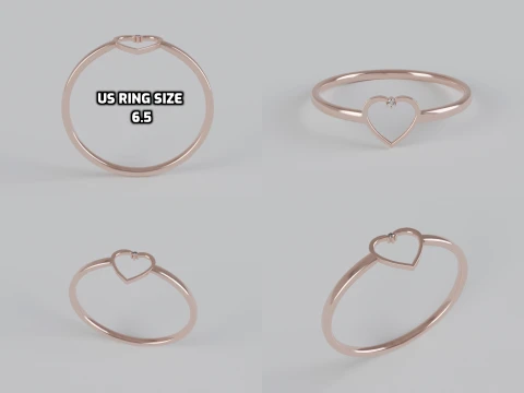 Heart shaped diamond Ring 3D Print Model