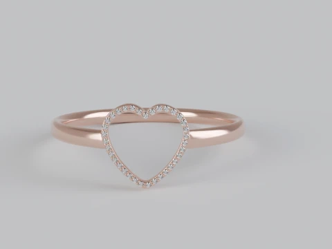 Heart shaped diamond Ring 3D Print Model